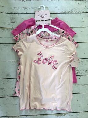 Lot of 3 bkind Floral Pink Girls Tops Sz 12 NWT
